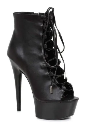 609-REVERSE Ankle Boots  | Black Patent