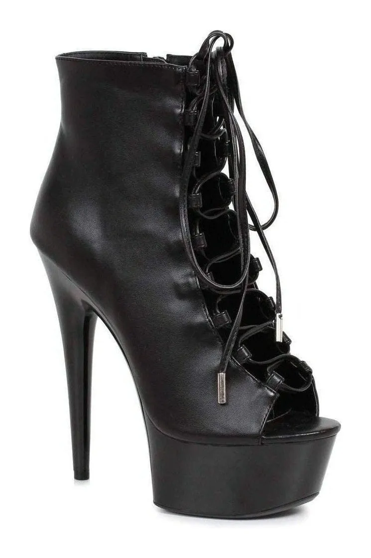 609-REVERSE Ankle Boots  | Black Patent