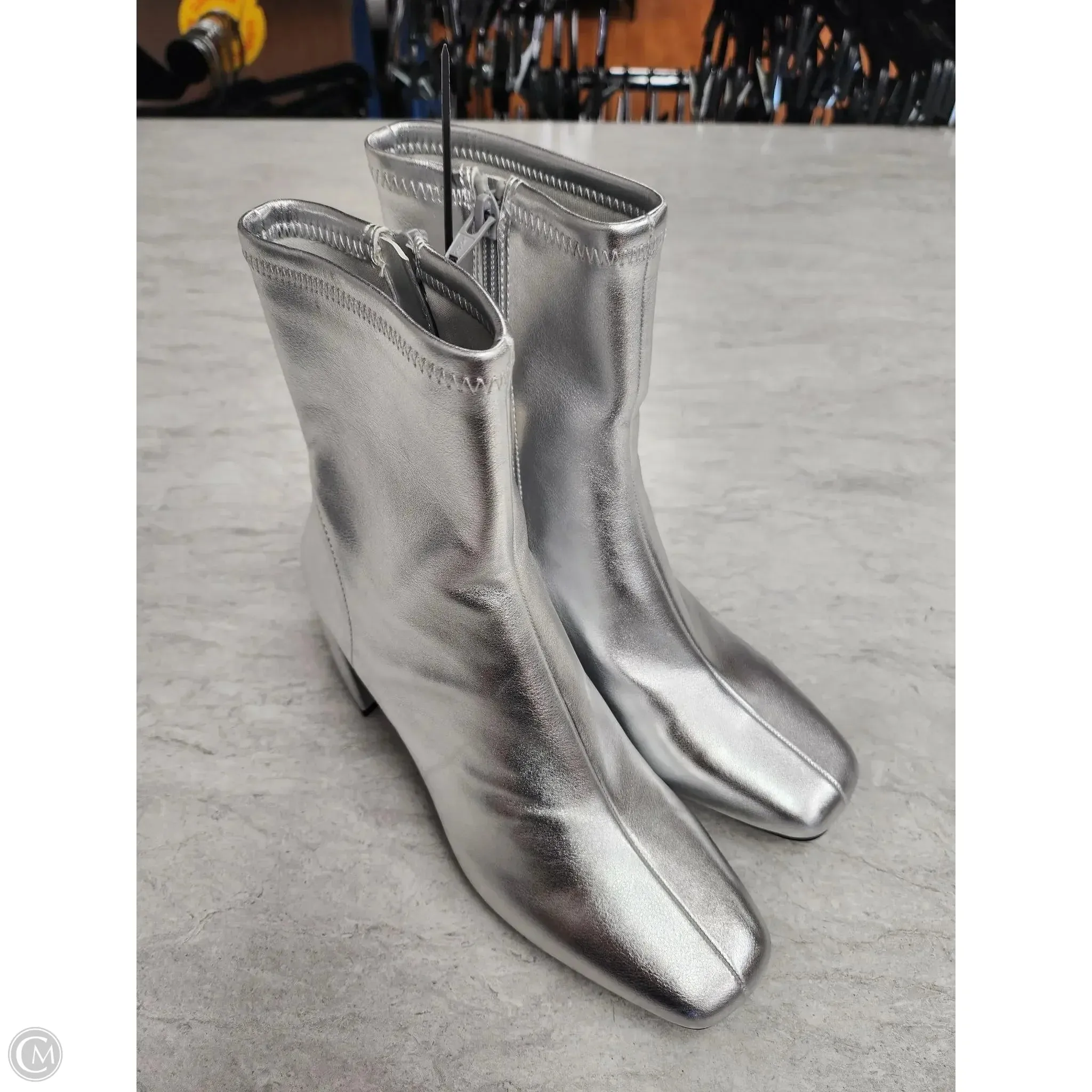 Boots Ankle Heels By A New Day In Silver, Size: 6.5