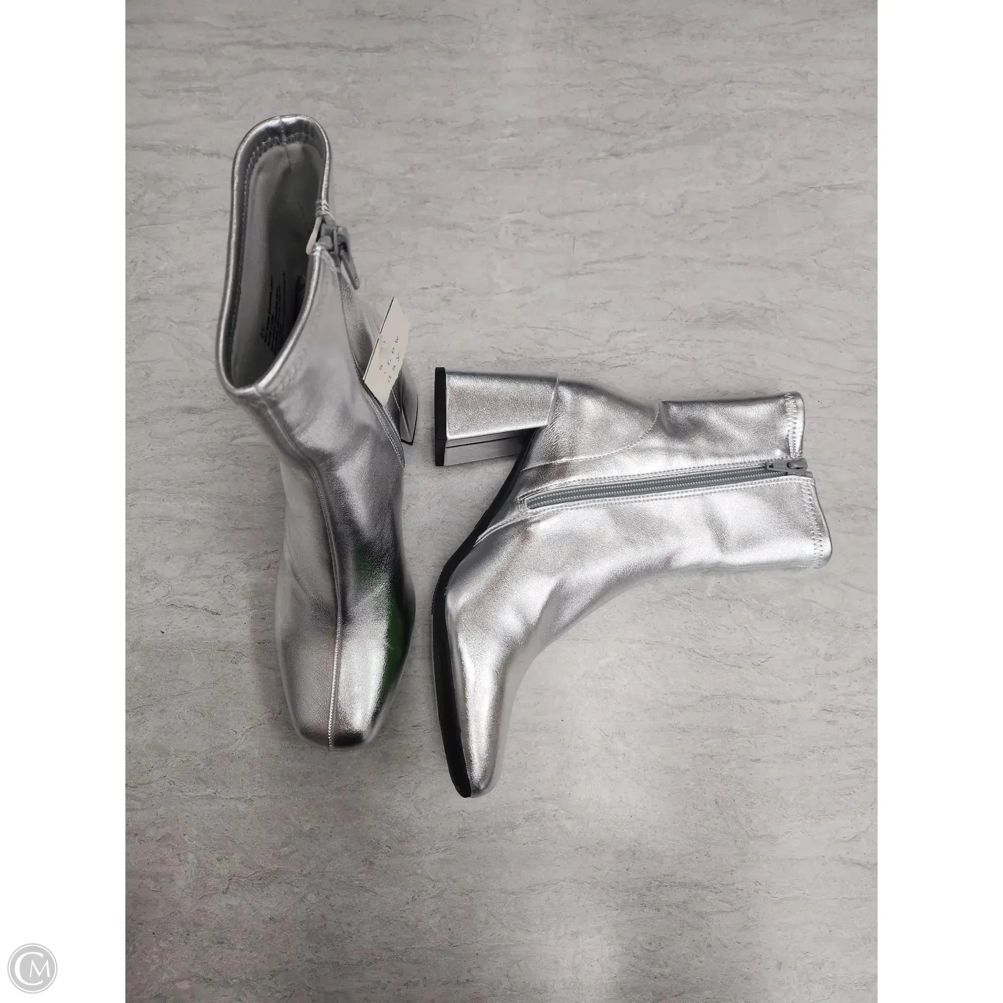 Boots Ankle Heels By A New Day In Silver, Size: 6.5