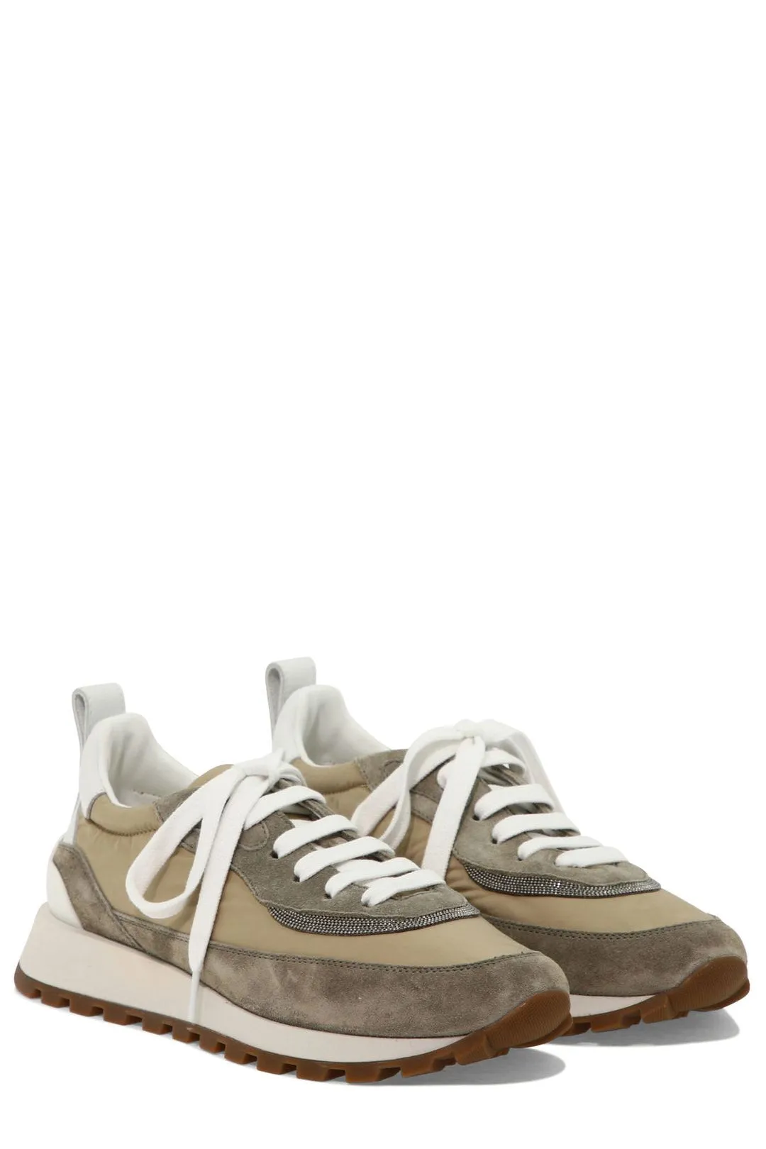 Brunello Cucinelli Panelled Lace-Up Sneakers