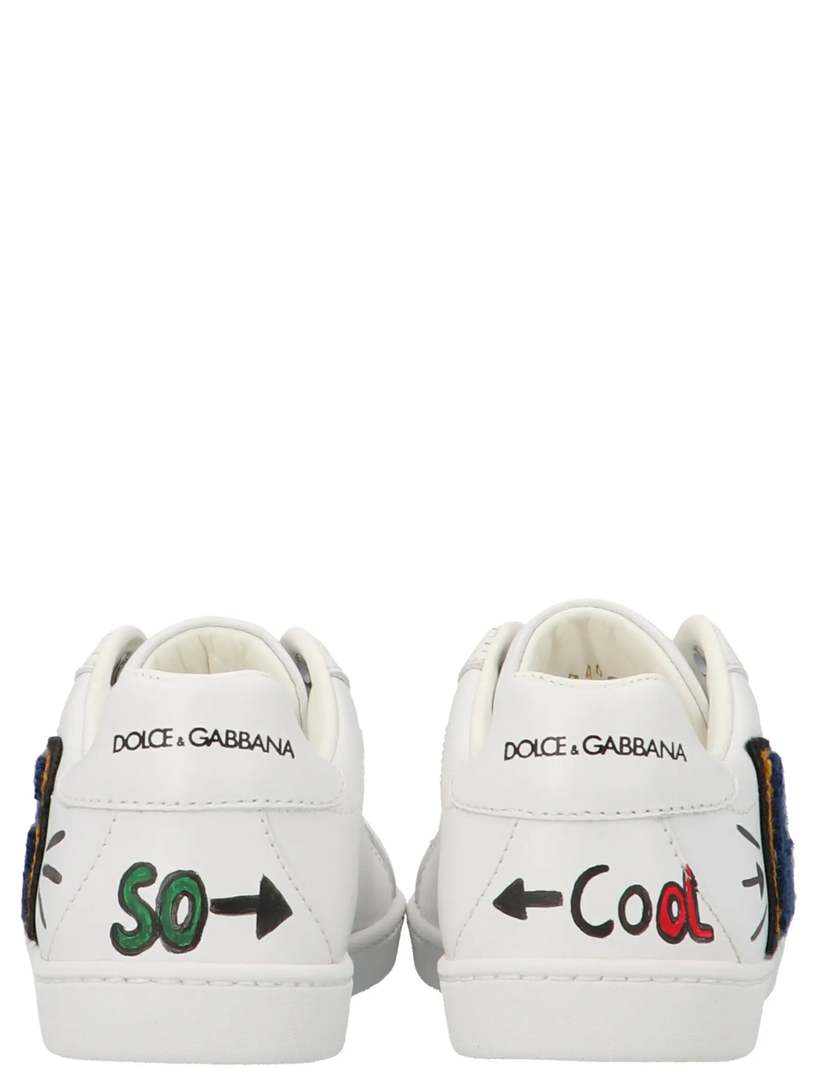 Dolce & Gabbana Kids Portofino Graffiti Print Lace-Up Sneakers