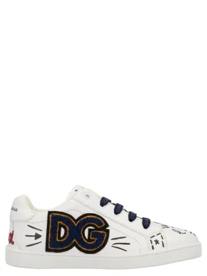 Dolce & Gabbana Kids Portofino Graffiti Print Lace-Up Sneakers