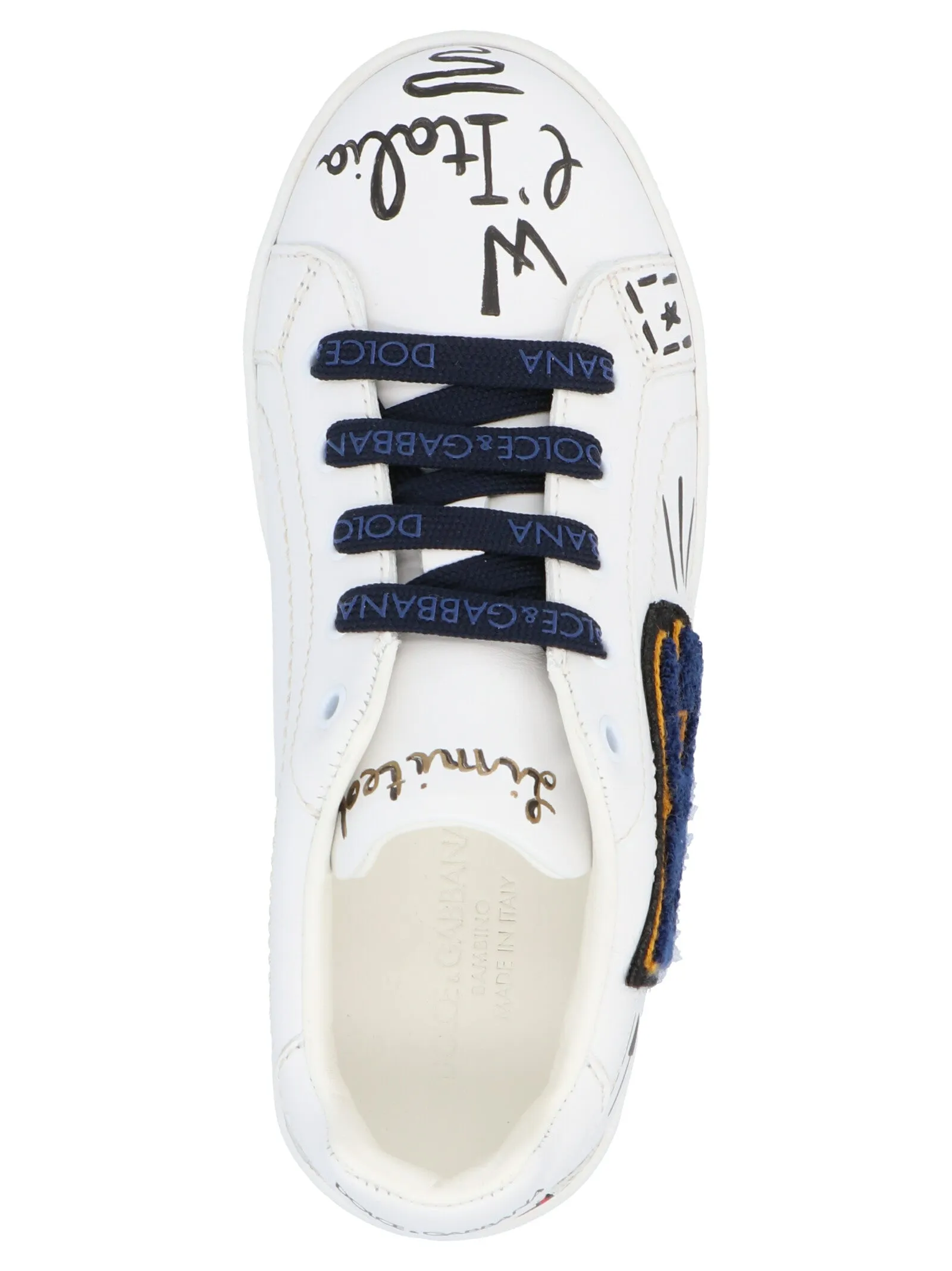 Dolce & Gabbana Kids Portofino Graffiti Print Lace-Up Sneakers
