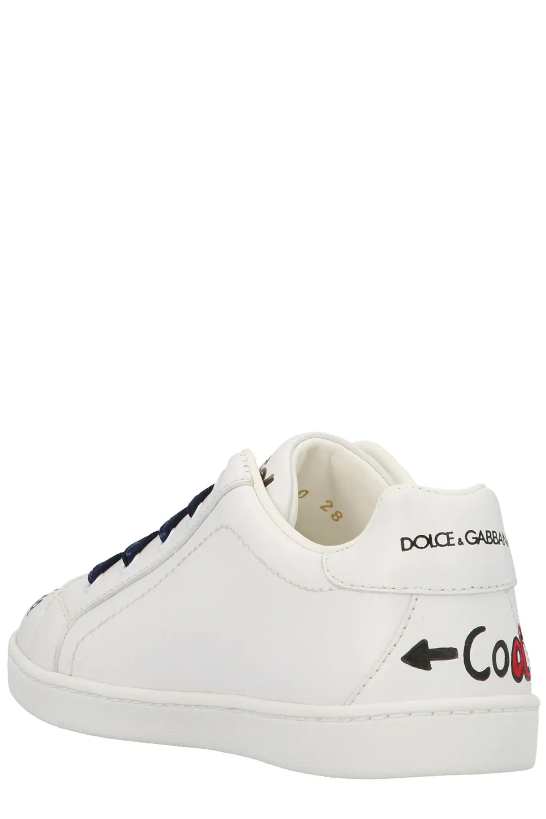 Dolce & Gabbana Kids Portofino Graffiti Print Lace-Up Sneakers