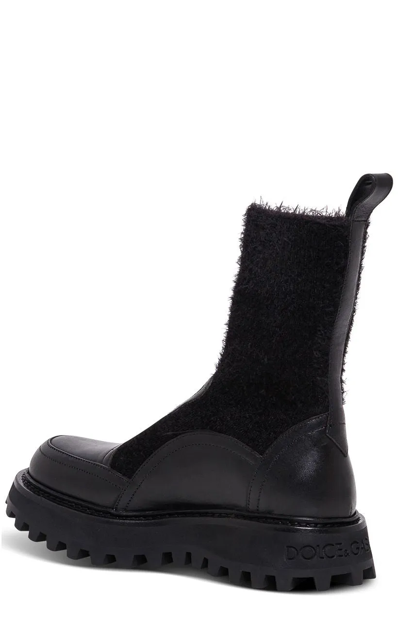 Dolce & Gabbana Logo Intarsia Ankle Boots