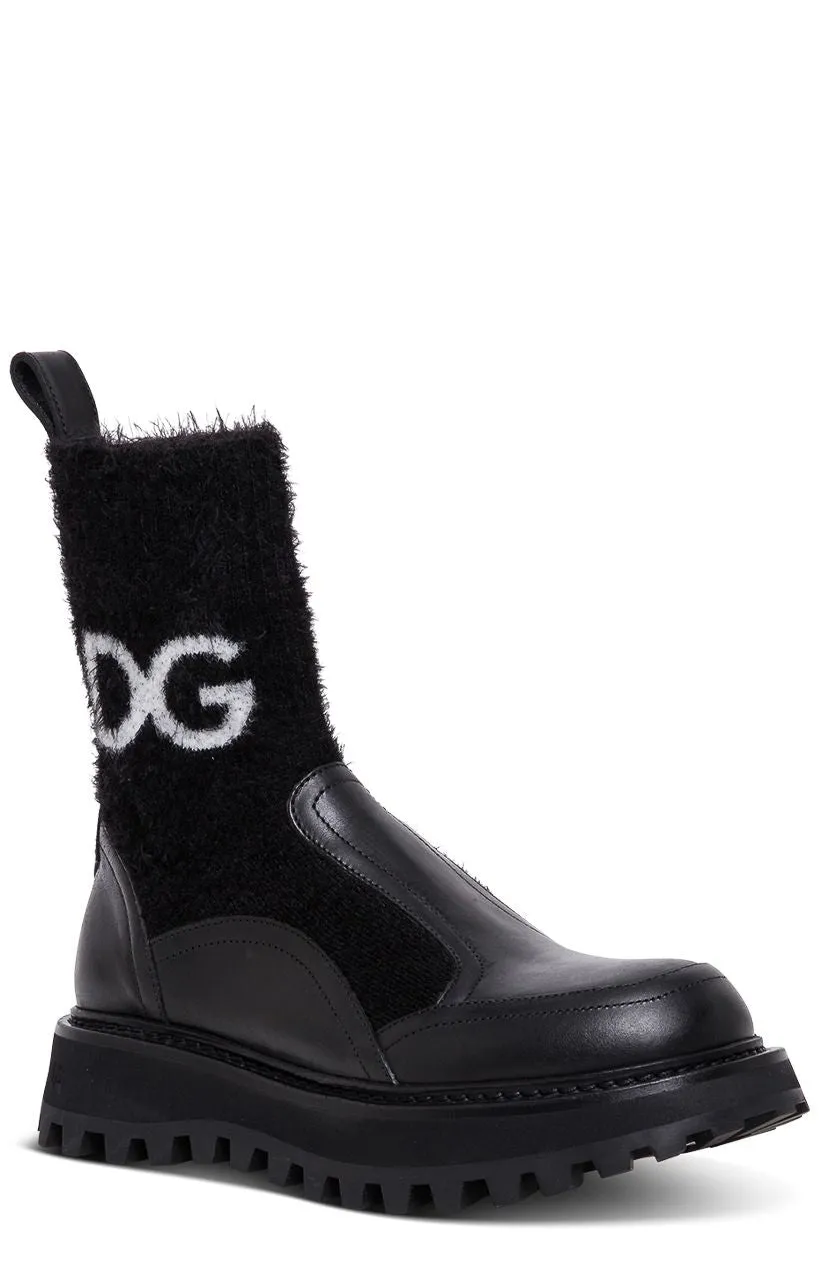 Dolce & Gabbana Logo Intarsia Ankle Boots