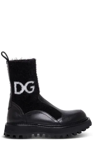 Dolce & Gabbana Logo Intarsia Ankle Boots