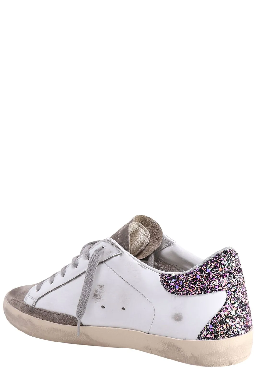 Golden Goose Deluxe Brand Superstar Glitter-Detail Lace-Up Sneakers