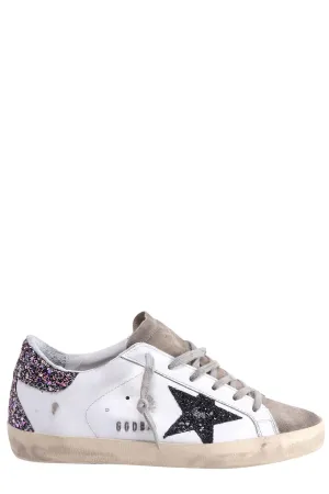 Golden Goose Deluxe Brand Superstar Glitter-Detail Lace-Up Sneakers