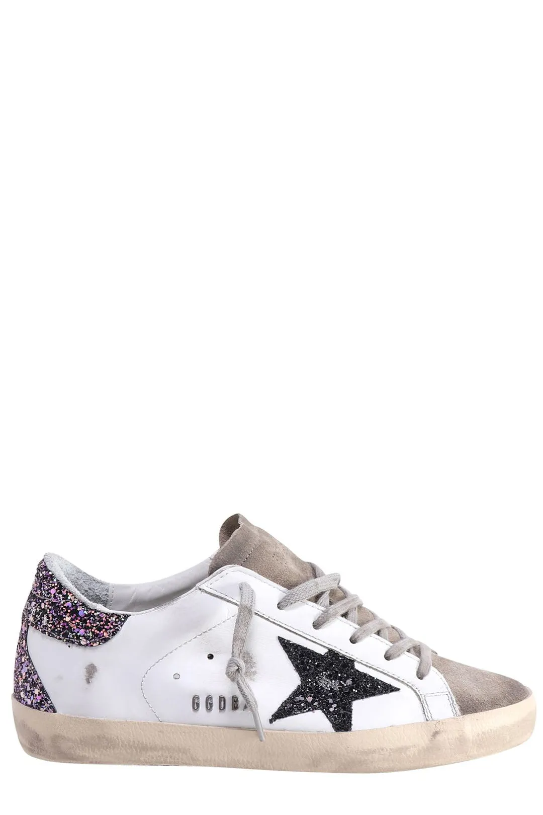 Golden Goose Deluxe Brand Superstar Glitter-Detail Lace-Up Sneakers