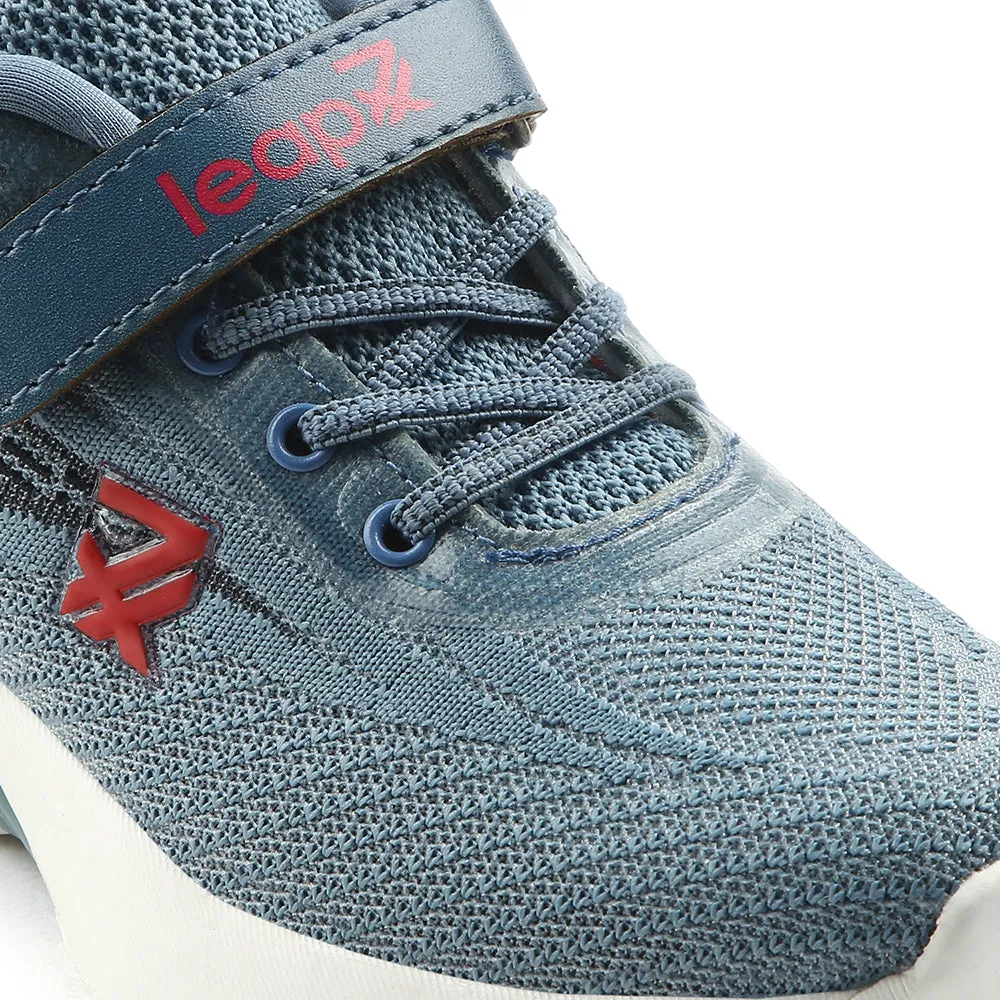 Leap7x Blue Sports Lacing Running Shoes For Kids COVER-02 By Liberty