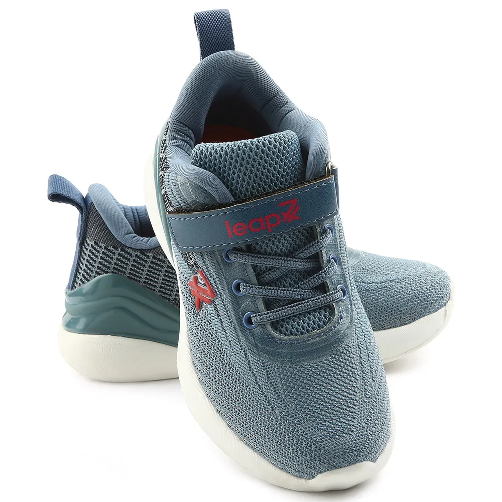 Leap7x Blue Sports Lacing Running Shoes For Kids COVER-02 By Liberty