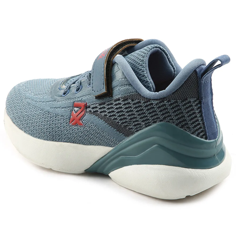 Leap7x Blue Sports Lacing Running Shoes For Kids COVER-02 By Liberty