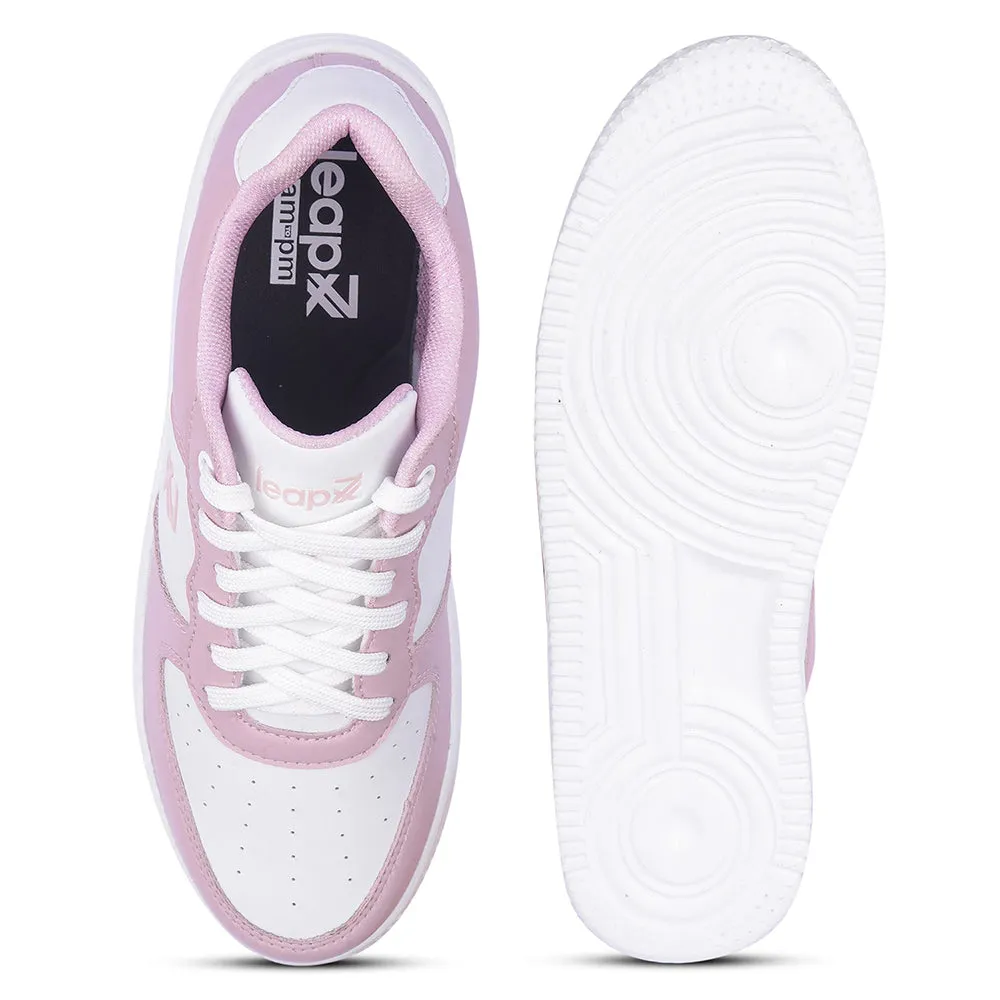 Leap7x Lacing Peach Casual Sneakers For Women MICO-3E By Liberty