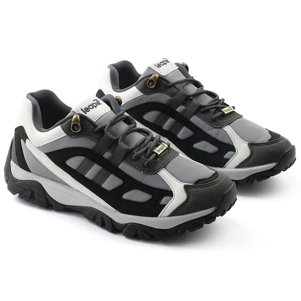 Leap7x Light Grey Sports Lacing Running Shoes For Men EAST-1 By Liberty