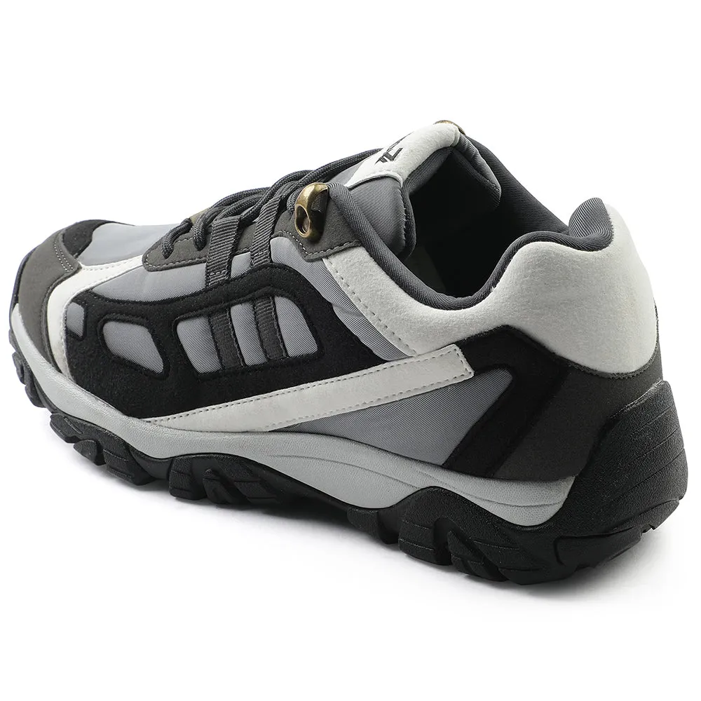 Leap7x Light Grey Sports Lacing Running Shoes For Men EAST-1 By Liberty