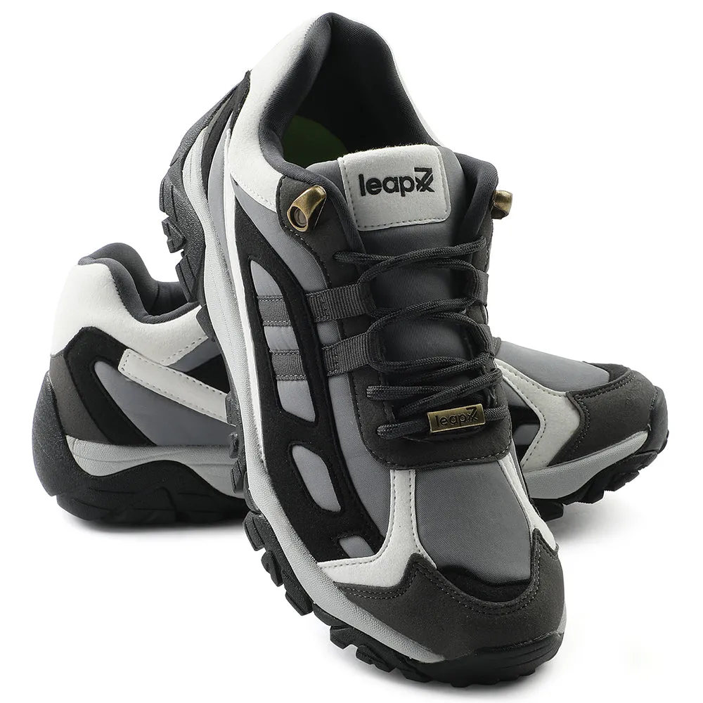 Leap7x Light Grey Sports Lacing Running Shoes For Men EAST-1 By Liberty