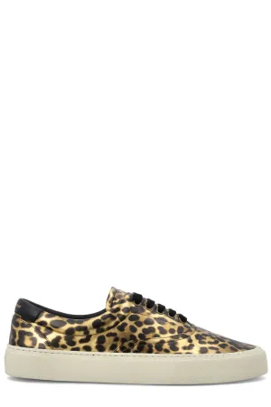 Saint Laurent Leopard Printed Lace-Up Sneakers