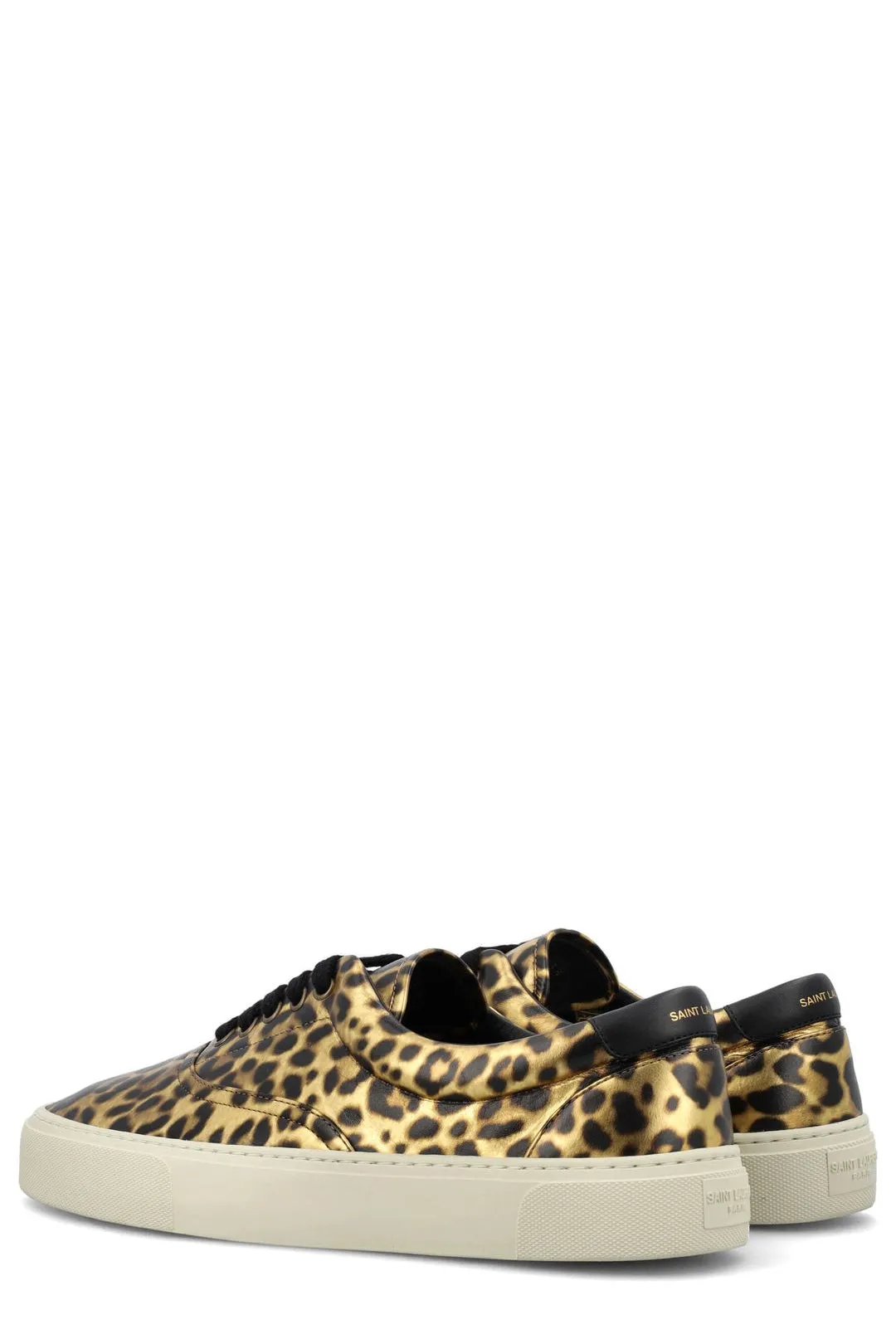 Saint Laurent Leopard Printed Lace-Up Sneakers