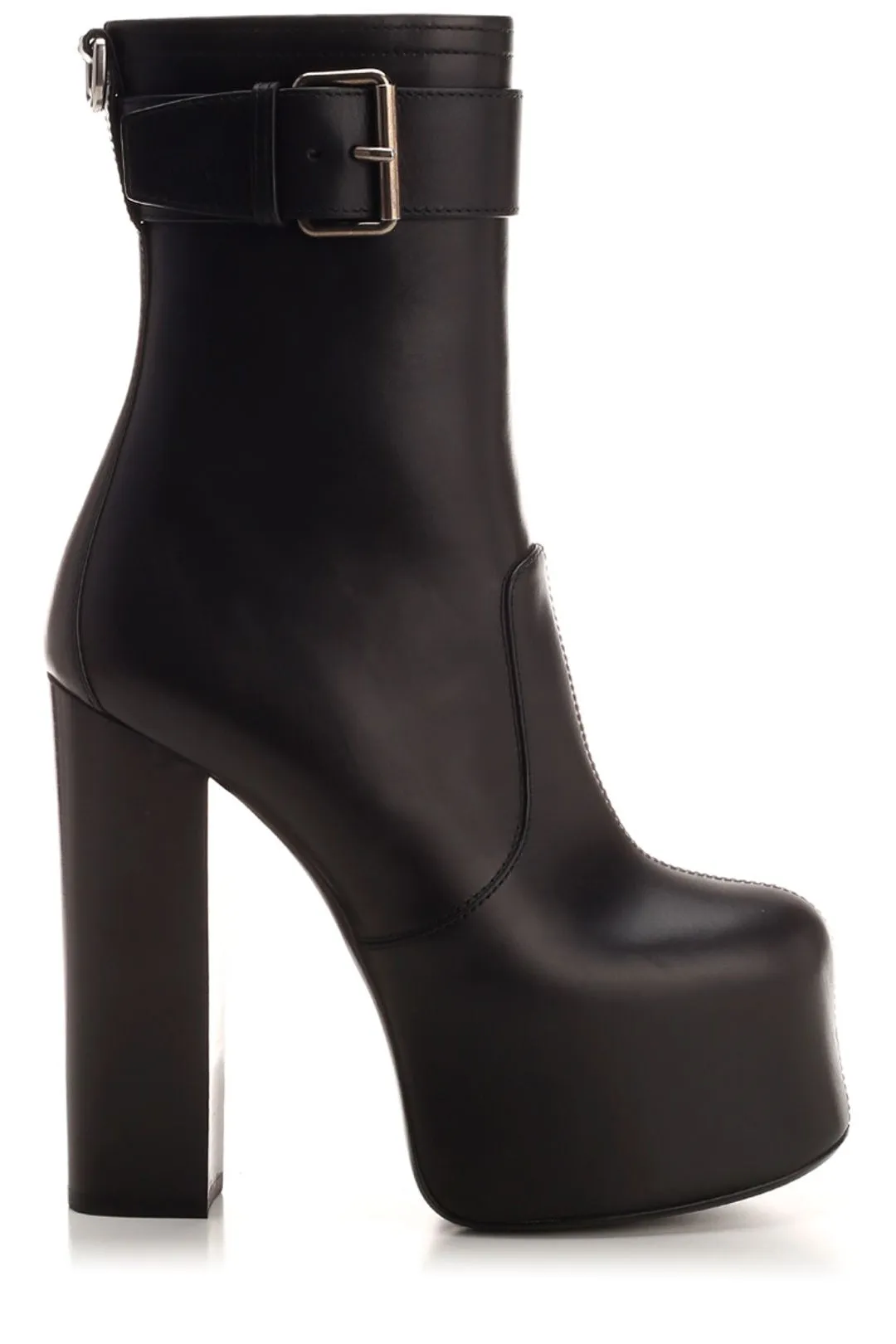 Saint Laurent Mina Round Toe Ankle Boots