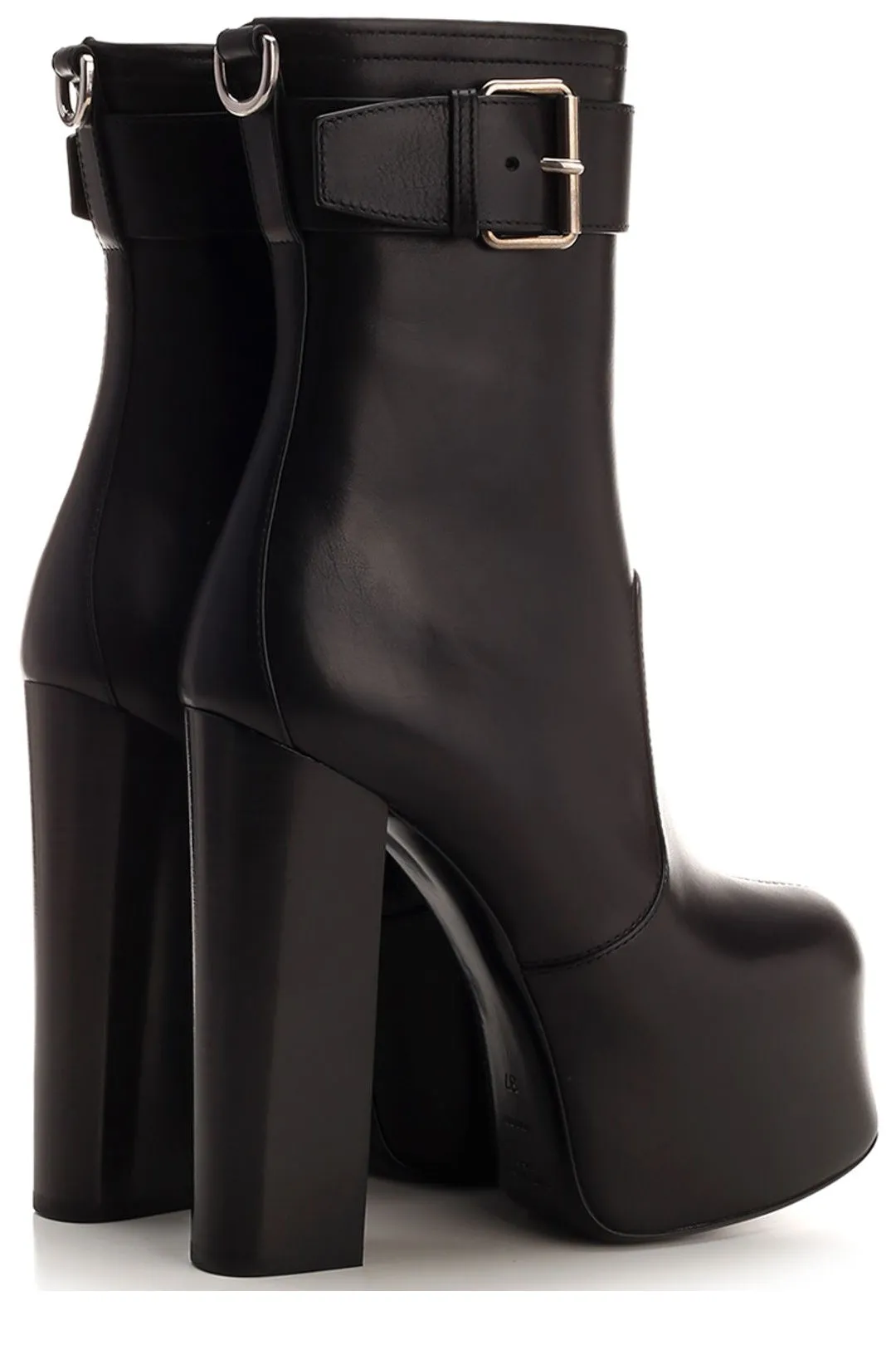 Saint Laurent Mina Round Toe Ankle Boots