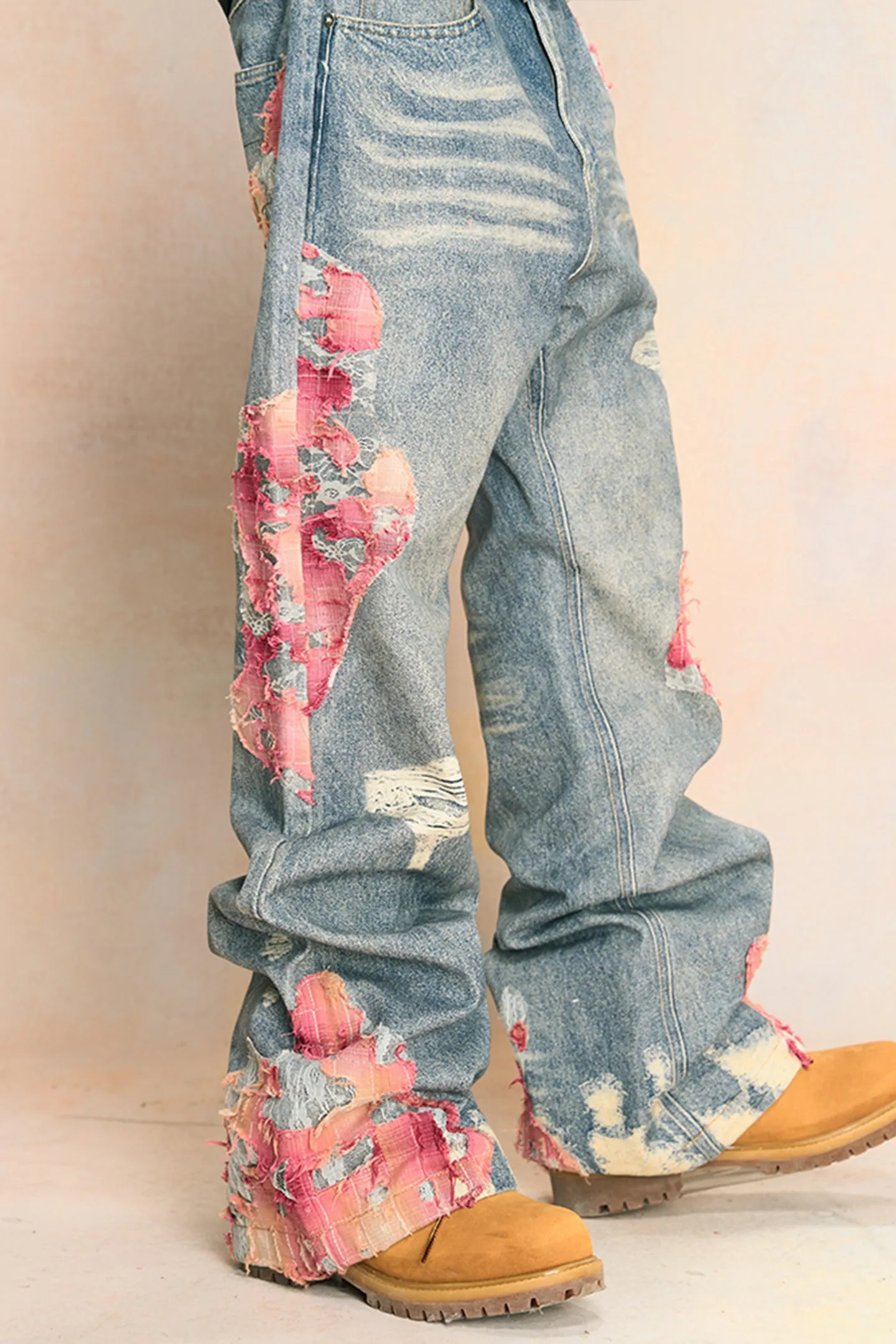 Sunset Cloud Lace Print Jeans