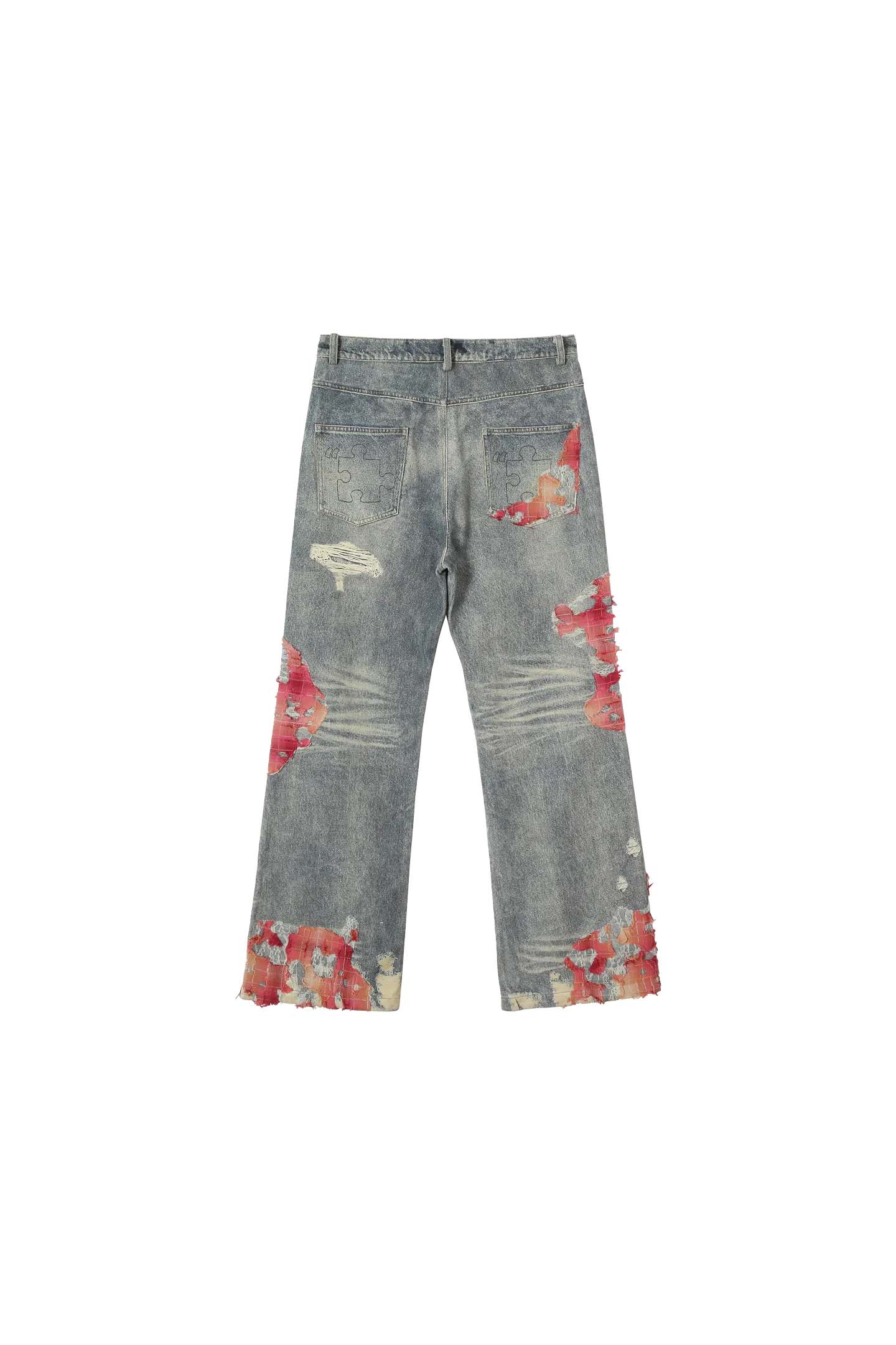 Sunset Cloud Lace Print Jeans