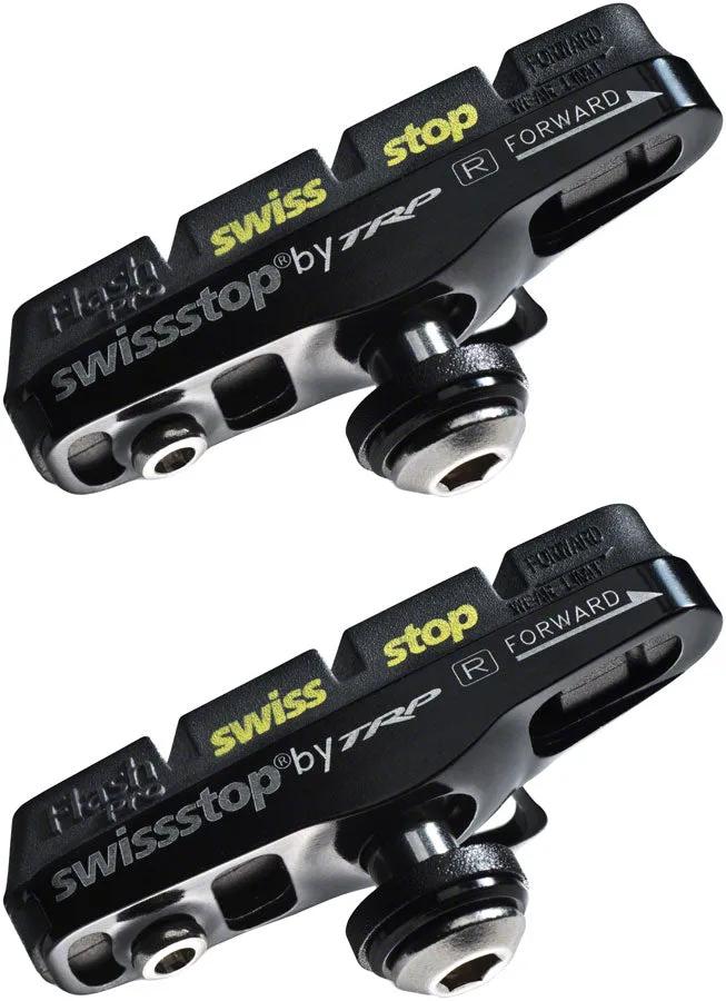 SwissStop Full FlashPro Pair of SRAM/Shimano Rim Brake Shoes Pads BLK Prince Compound