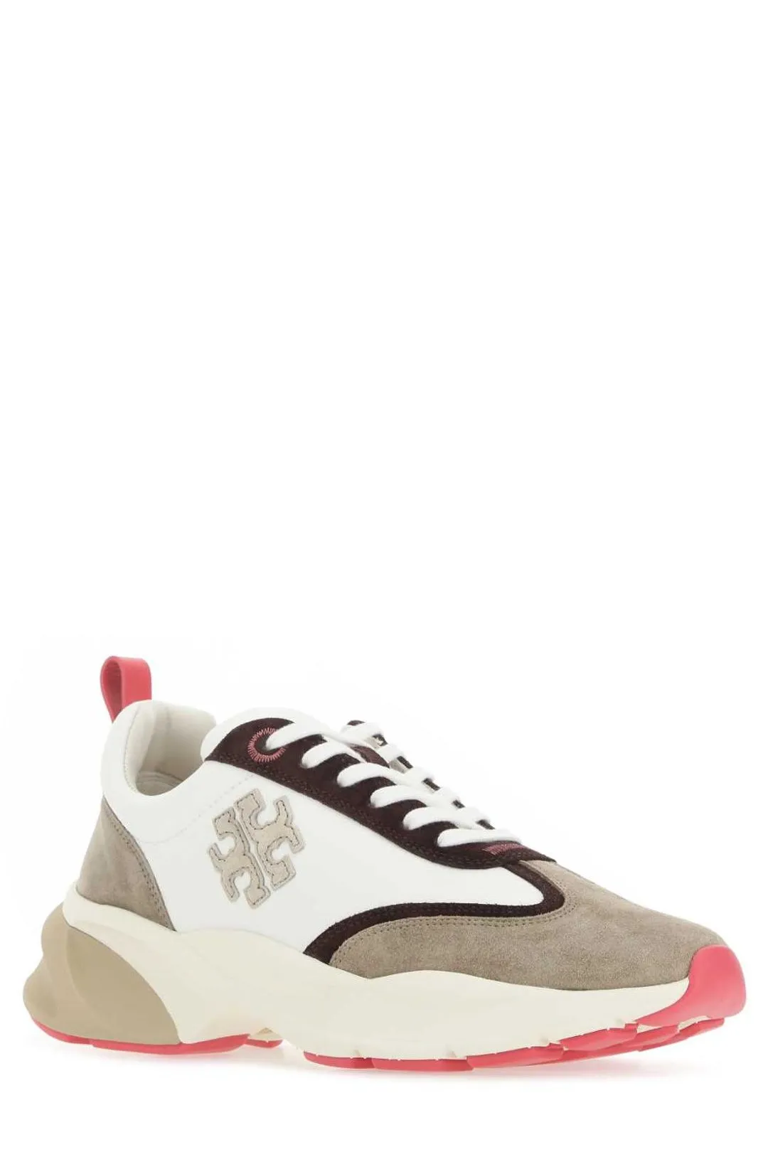 Tory Burch Logo Patch Lace-Up Sneakers