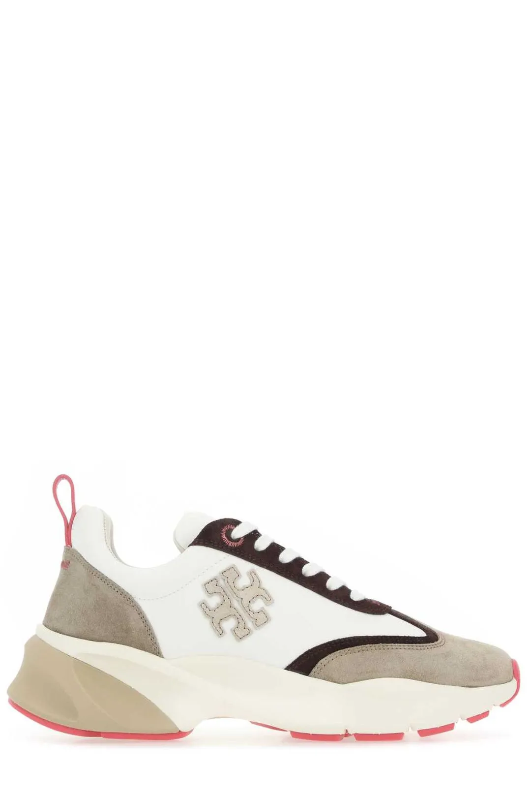 Tory Burch Logo Patch Lace-Up Sneakers
